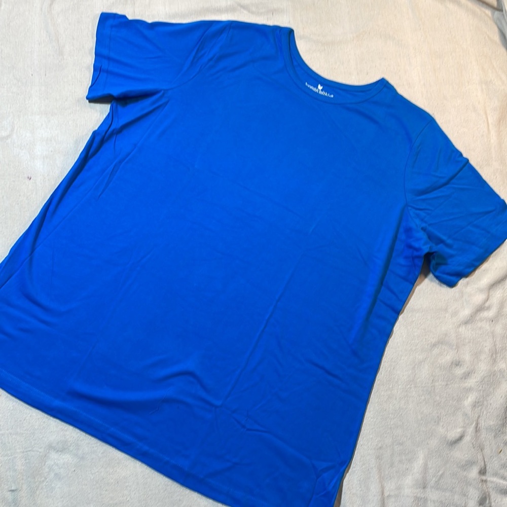 NEW woman within blue short sleeve top size L.